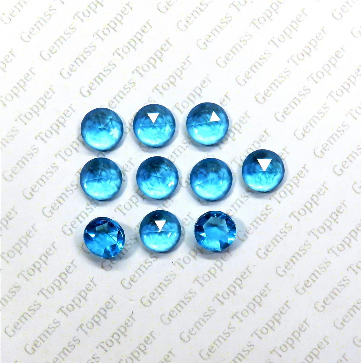 Swiss Blue Topaz 6x6 mm Round Rose Cut